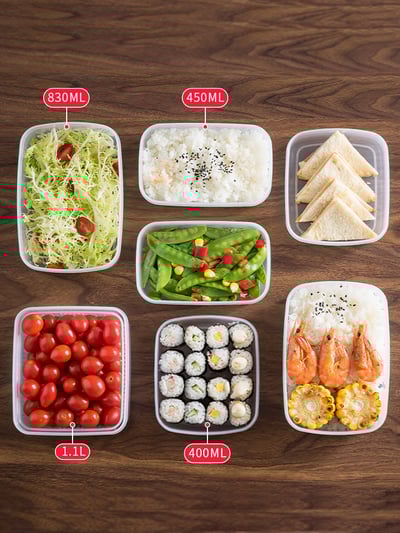 日本NAKAYA－長方形透明保鮮盒（830ml）4