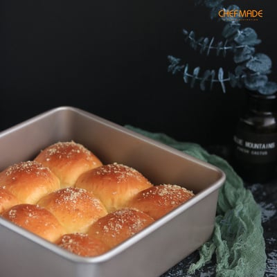 學廚Chefmade－香檳金不沾活底正方形蛋糕模（8吋）5