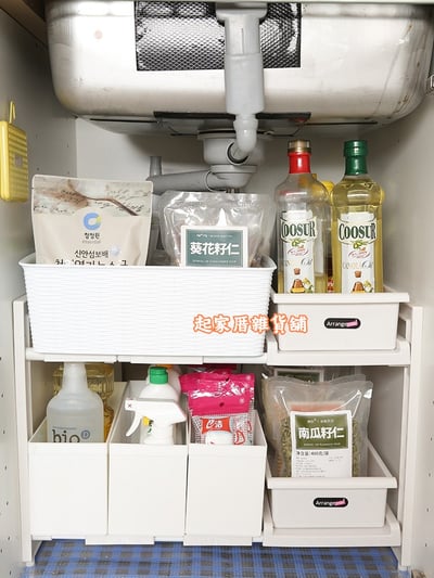 日本Pearl－雙層伸縮置物架（深型／抽屜式）12