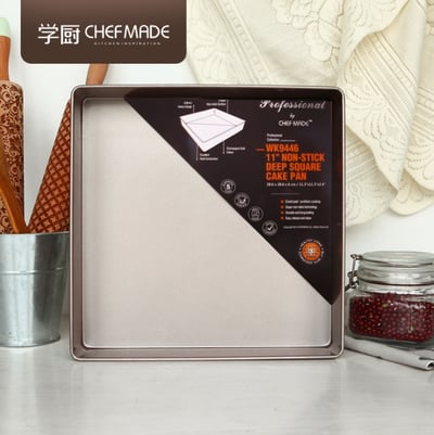學廚Chefmade－香檳金11吋正方形加高蛋糕模8
