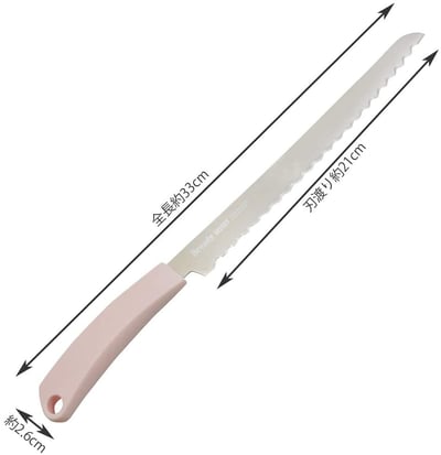 日本貝印KAI－麵包刀（粉柄）3