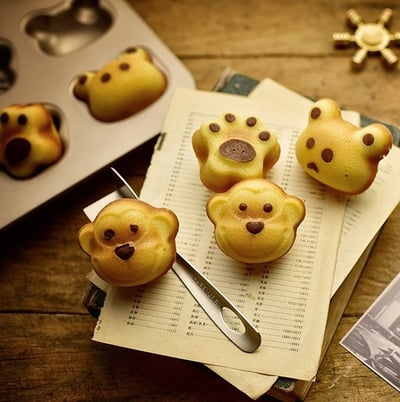 學廚Chefmade－香檳金不沾12連4款動物蛋糕模6