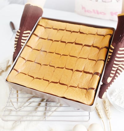 學廚Chefmade－香檳金11吋正方形加高蛋糕模4