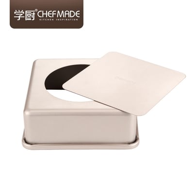 學廚Chefmade－香檳金不沾活底正方形蛋糕模（8吋）4