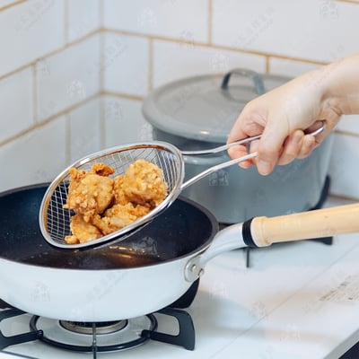 日本下村企販 燕三条－18-8不鏽鋼 淺型寬格撈網8