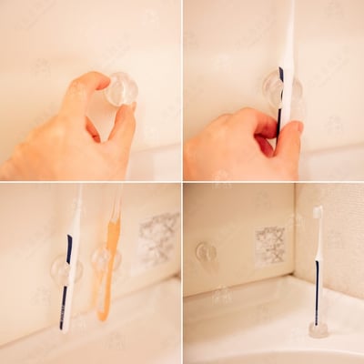 日本MARNA－吸盤牙刷架（一組2入）5