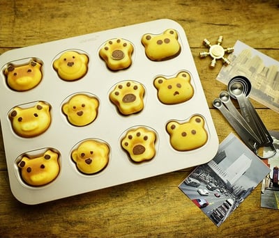 學廚Chefmade－香檳金不沾12連4款動物蛋糕模3