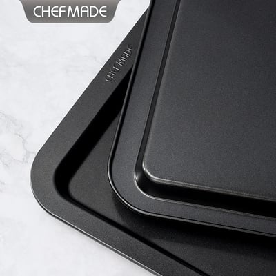 學廚Chefmade－13吋不沾黑色碳鋼烤盤（淺盤）6