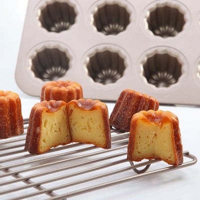 學廚Chefmade－香檳金不沾可麗露模（6連／12連）6