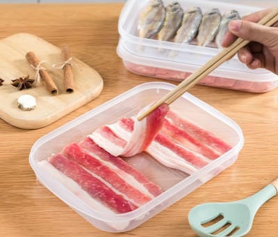 日本YAMADA－扁型透明保鮮盒（1.2L）4