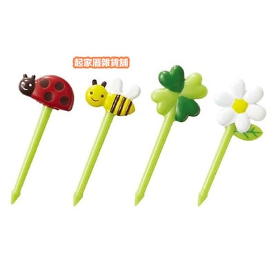 日本TORUNE m'sa－瓢蟲蜜蜂造型食物裝飾固定叉3