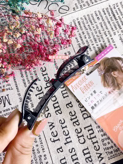 日本LUCKY－超美蝴蝶結雙口髮夾5