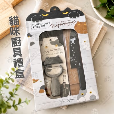 日本貝印KAI－貓咪3件組廚具禮盒1