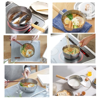 日本吉川Yoshikawa－18-8不鏽鋼木柄雪平鍋5