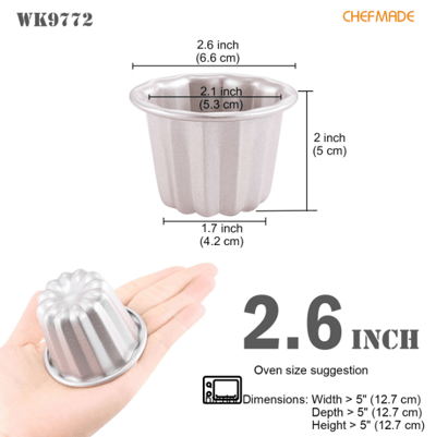 學廚Chefmade－香檳金不沾可麗露模（單入／4入）12