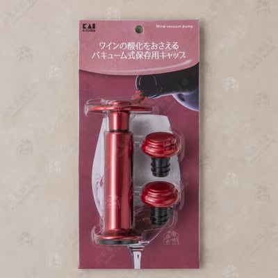 日本貝印KAI－手動紅酒抽真空器+瓶塞8