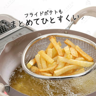 日本下村企販 燕三条－18-8不鏽鋼 淺型寬格撈網6