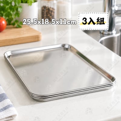 日本下村－不鏽鋼淺型備料盤（3件組）5