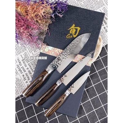 日本貝印 旬 Shun－槌目龍紋三德刀禮盒組（3支組）2