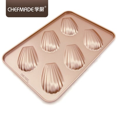 學廚Chefmade－香檳金6連瑪德蓮蛋糕模7