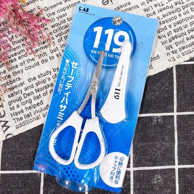 日本貝印KAI－119系列 圓頭鼻毛剪刀附套6