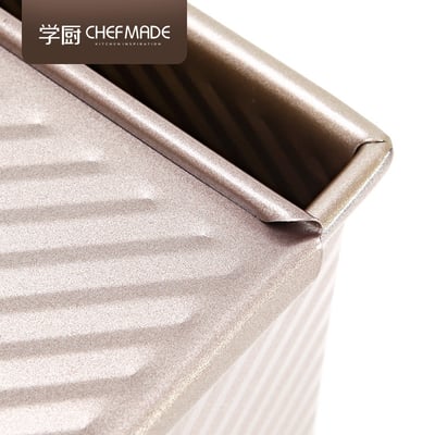 學廚Chefmade－香檳金波紋滑蓋不沾吐司模（450g）11