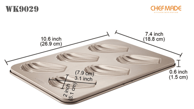 學廚Chefmade－香檳金6連瑪德蓮蛋糕模9