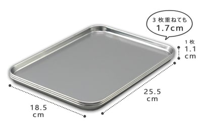 日本下村－不鏽鋼淺型備料盤 3件組9