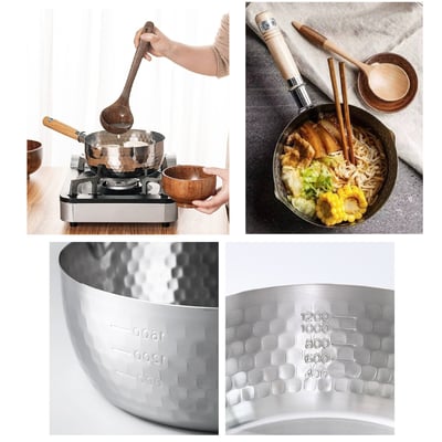 日本吉川Yoshikawa－18-8不鏽鋼木柄雪平鍋4