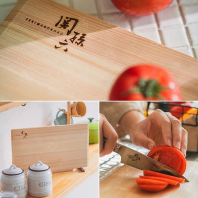 日本貝印KAI－關孫六可站立檜木砧板9