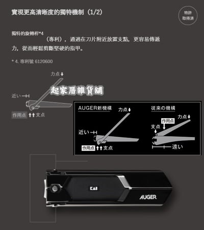 日本貝印KAI－AUGER 專利旋轉桿指甲剪2