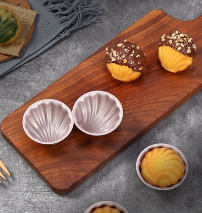 學廚Chefmade－香檳金不沾日式瑪德蓮蛋糕模（4入）3