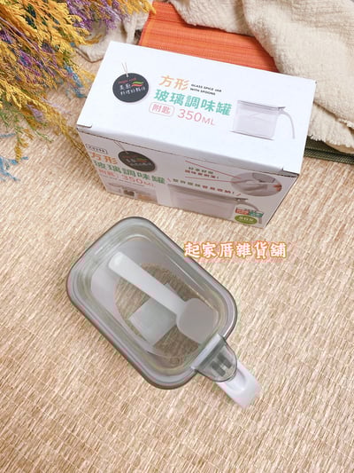 udilife 生活大師－美廚 方形玻璃調味罐附匙（350ml）6