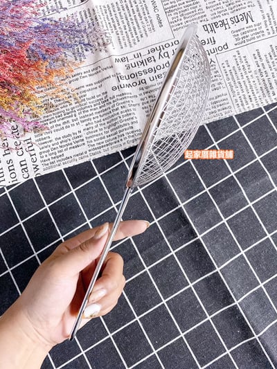 日本下村企販 燕三条－18-8不鏽鋼 淺型寬格撈網6