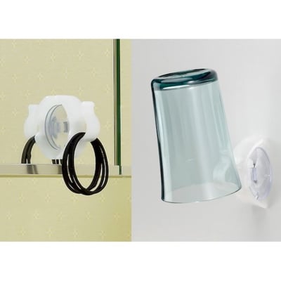 日本inomata－吸盤式雙向掛勾（白）9