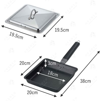 日本下村企販－方形鐵煎鍋附蓋8
