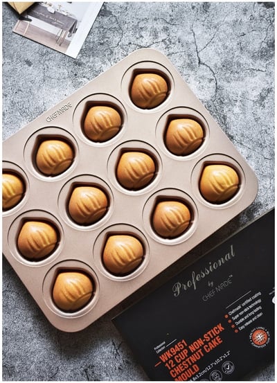 學廚Chefmade－香檳金12連粟子蛋糕模4