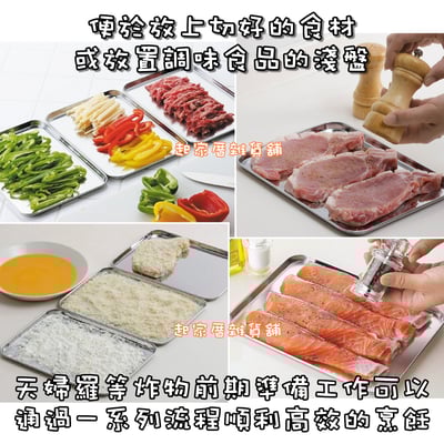 日本下村－不鏽鋼淺型備料盤 3件組5