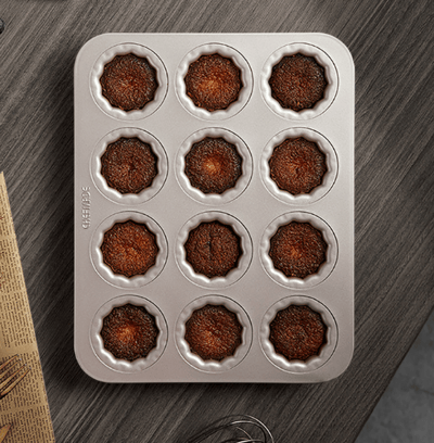 學廚Chefmade－香檳金不沾可麗露模（6連／12連）9