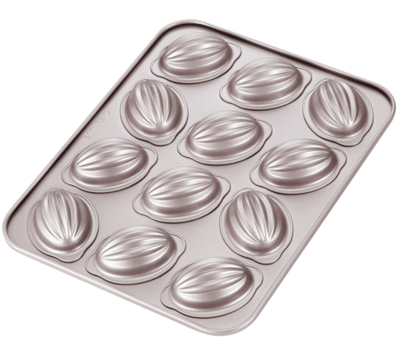 學廚Chefmade－香檳金12連橄欖球蛋糕模8