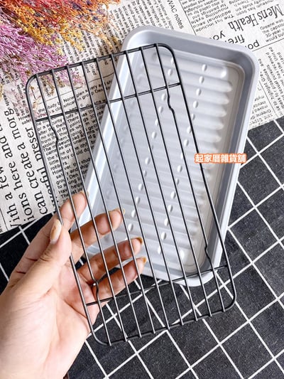 日本Pearl Life－不沾小烤盤附瀝油網5