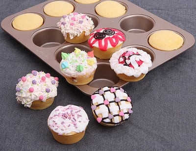 學廚Chefmade－香檳金12連馬芬蛋糕模4