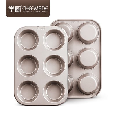 學廚Chefmade－香檳金6連馬芬蛋糕模1
