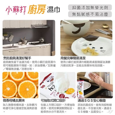 生活大師－hold 好擦 獨家配方小蘇打廚房濕巾3