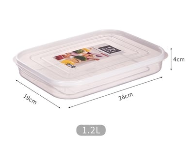 日本YAMADA－扁型透明保鮮盒（1.2L）6