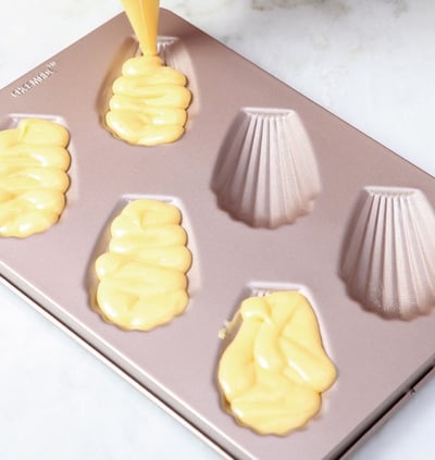 學廚Chefmade－香檳金6連瑪德蓮蛋糕模6