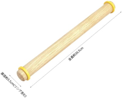 日本貝印KAI－可控制厚度天然木擀麵棍（36CM）5