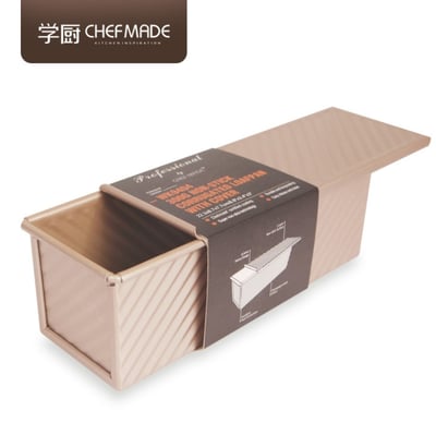學廚Chefmade－香檳金波紋滑蓋不沾吐司模（300g）7