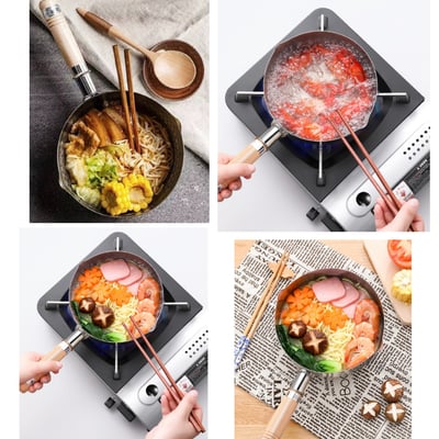 日本吉川Yoshikawa－18-8不鏽鋼木柄雪平鍋7