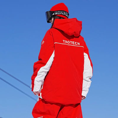Taotech｜新款-2L套頭雪服+彎刀滑雪褲組合(紅白限定色)**預購7